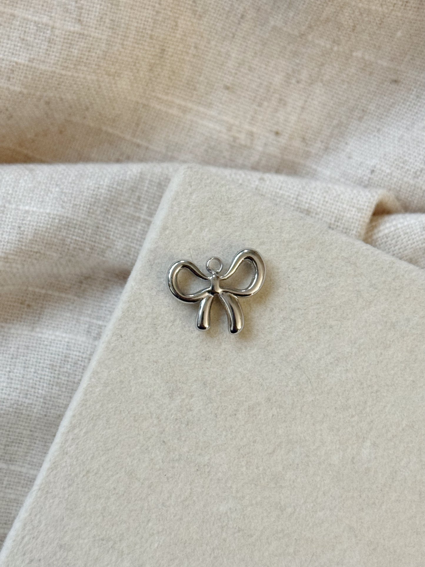Silver Bow Charm