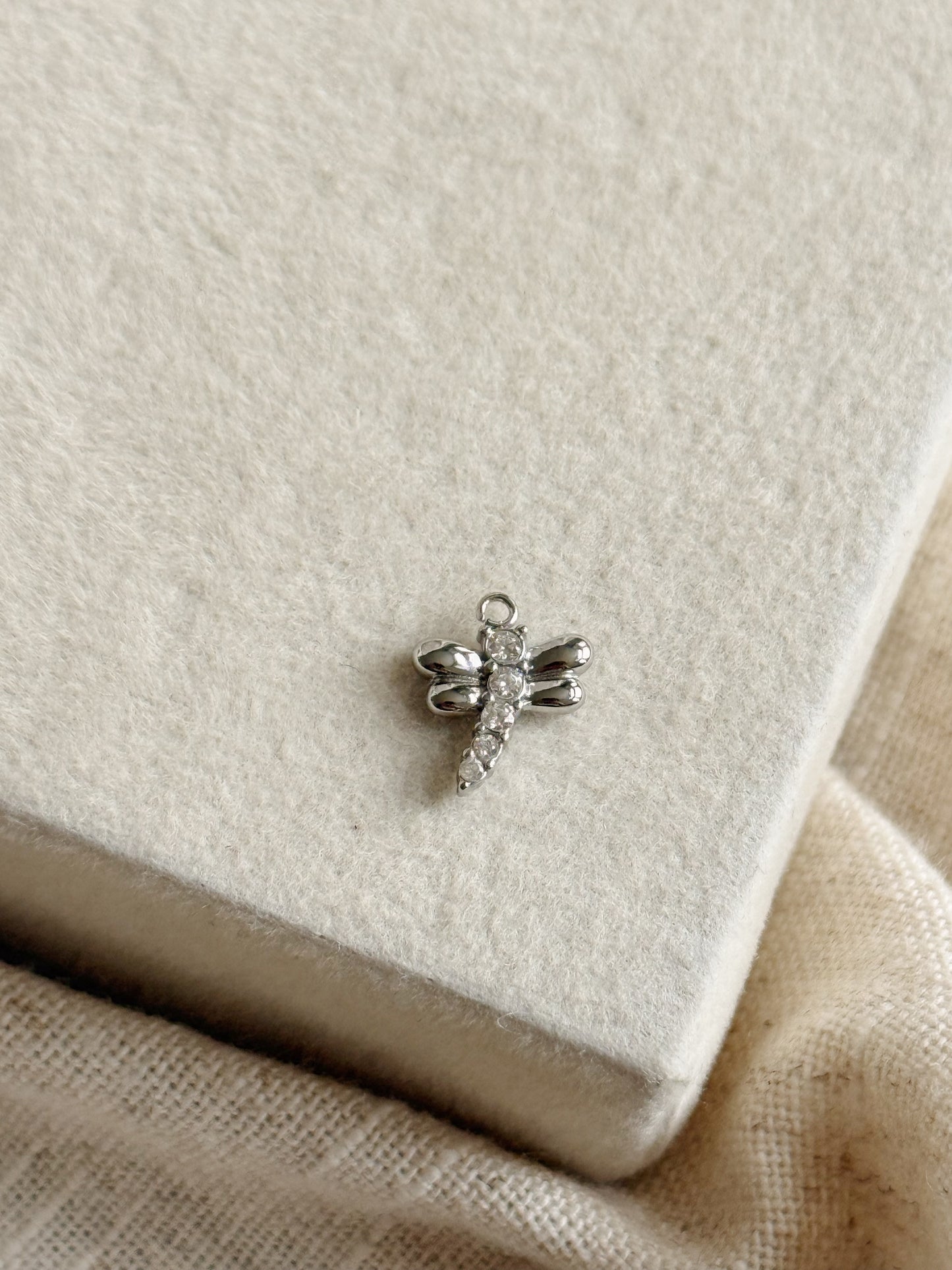 Silver Dragonfly Charm