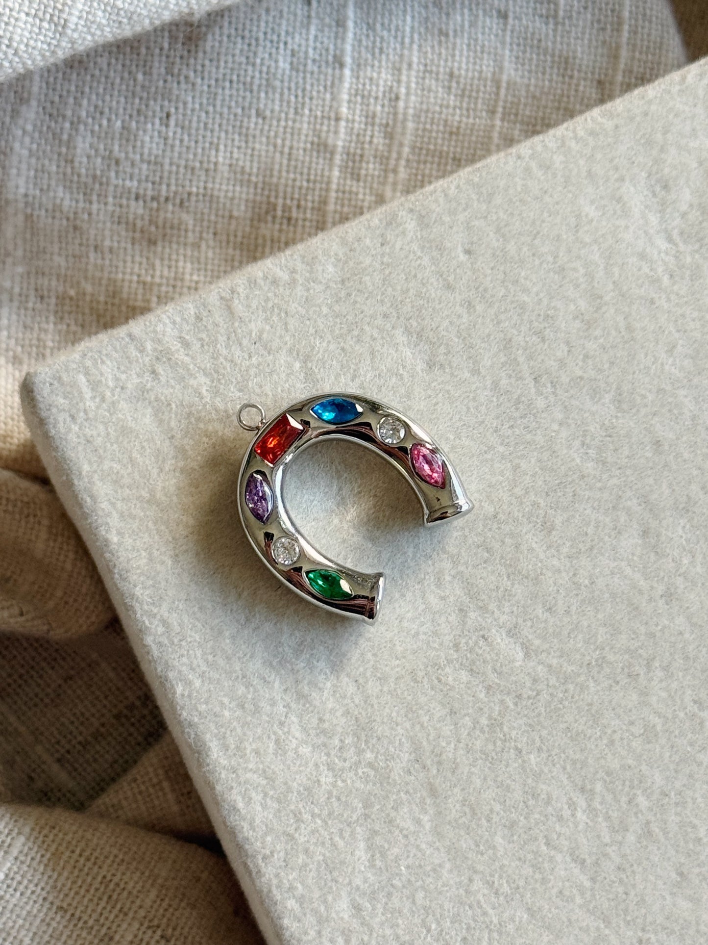 Bold Silver Horseshoe Charm