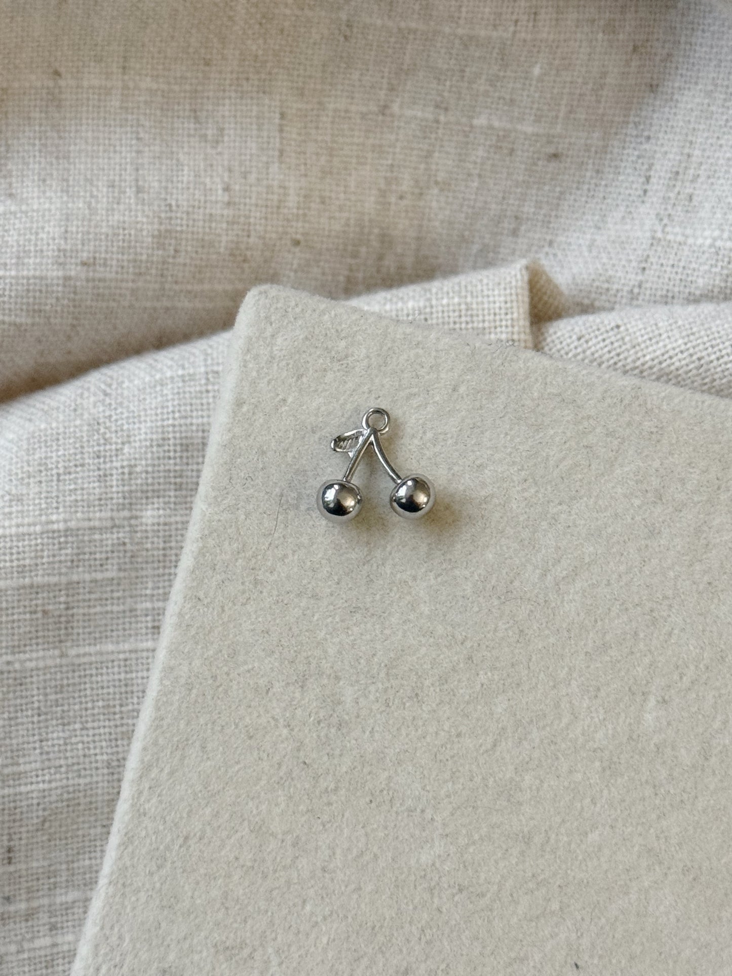 Silver Cherry Charm