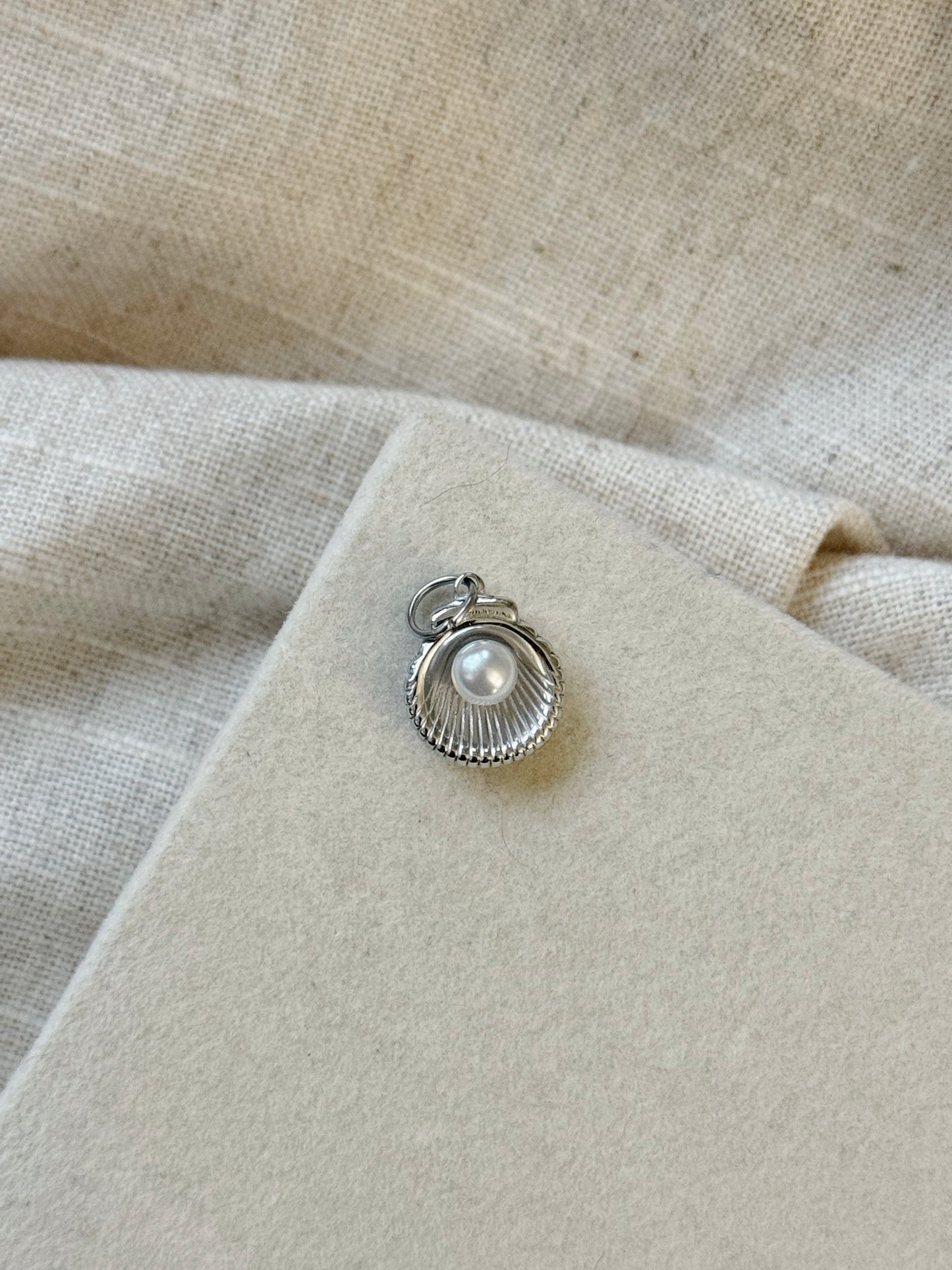 Silver Pearl Shell Charm