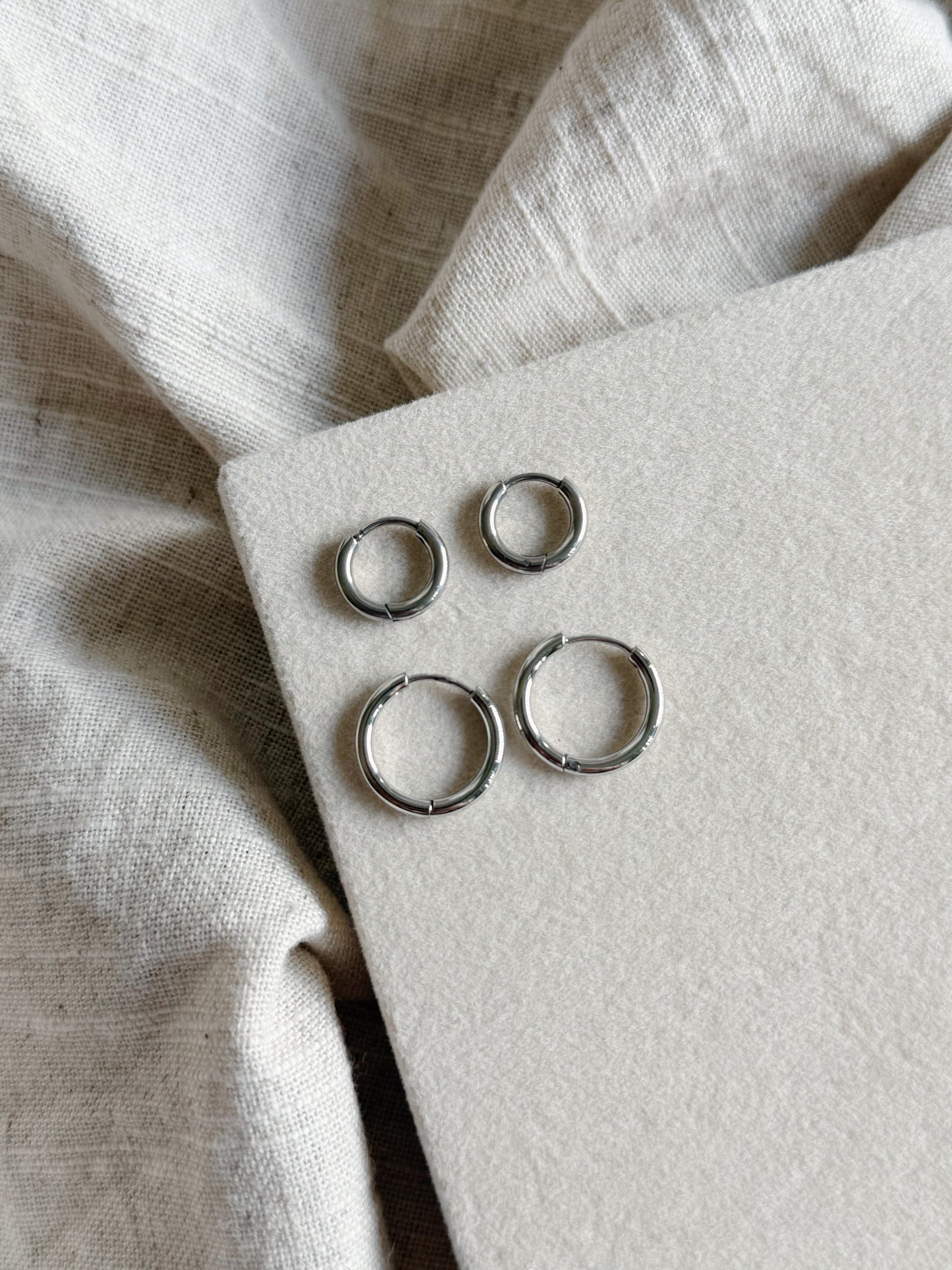 Silver Essential Hoops