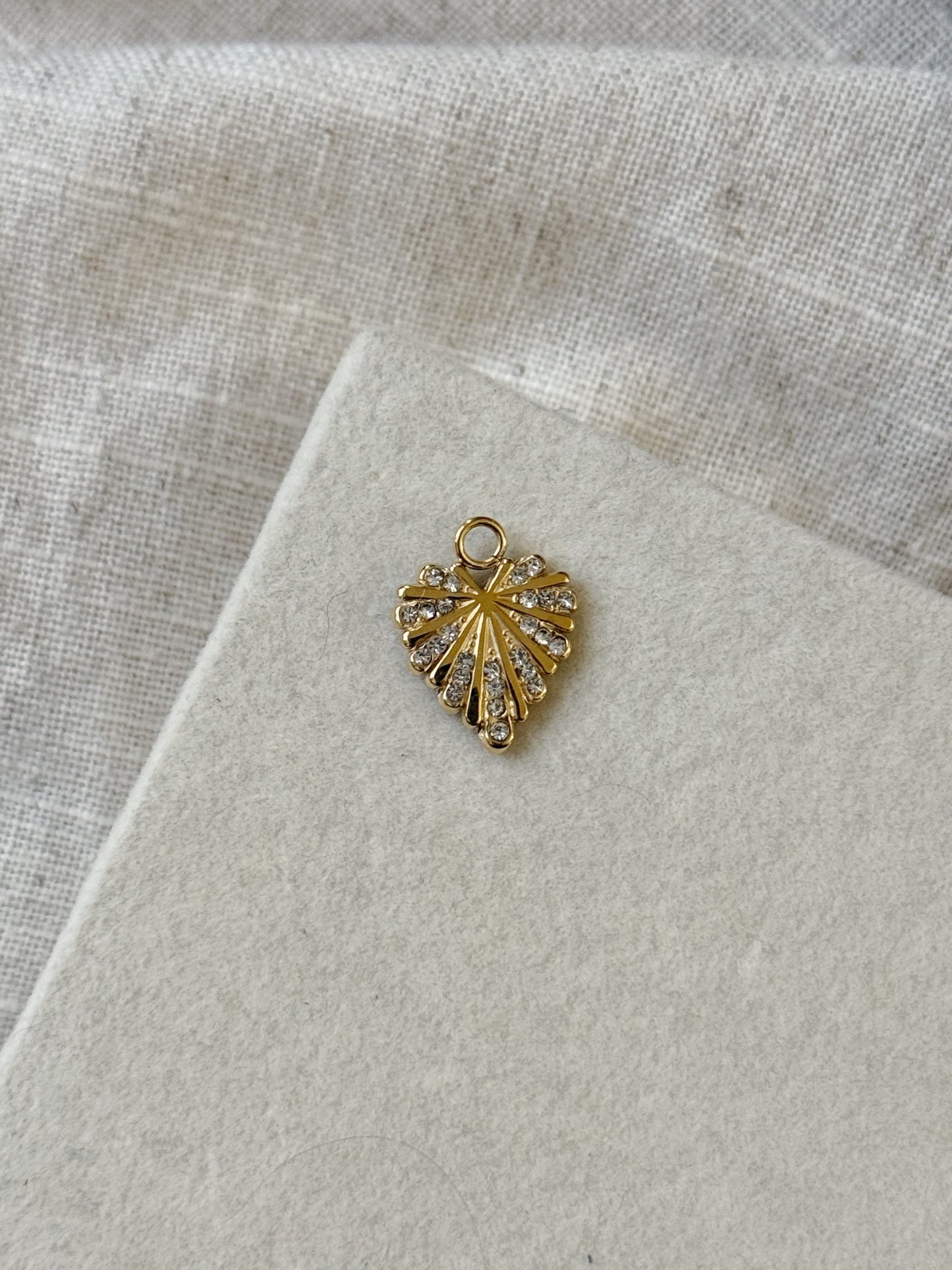 Long Gemstone Heart Charm