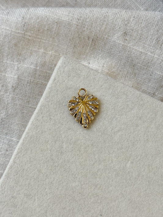 Long Gemstone Heart Charm