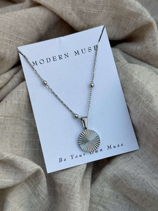 Silver Disk Necklace