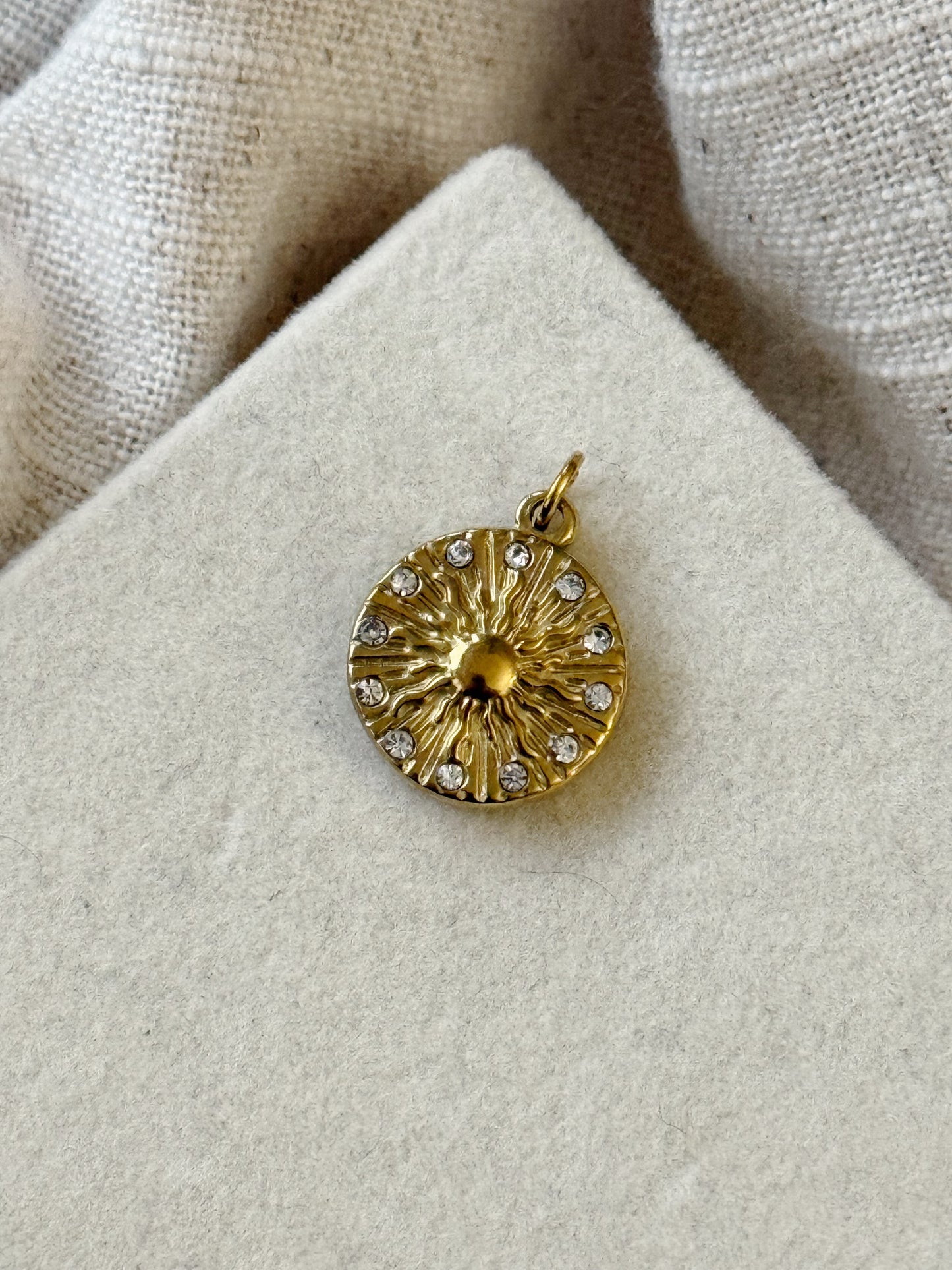 Gemstone Sun Charm