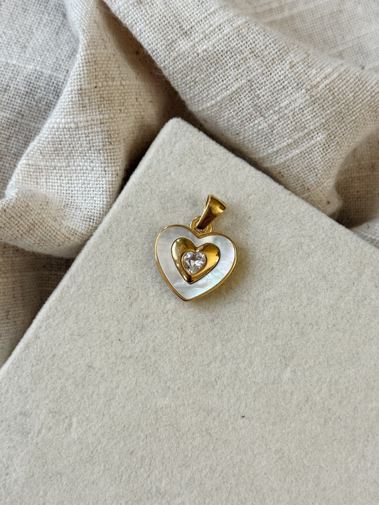 White Heart Charm