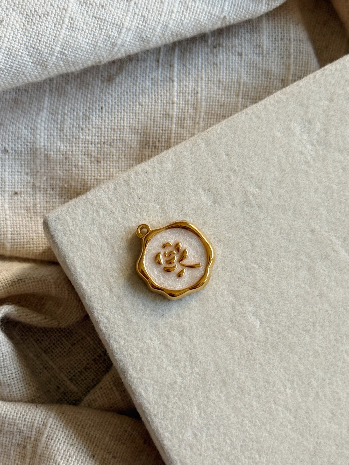 Round Rose Charm