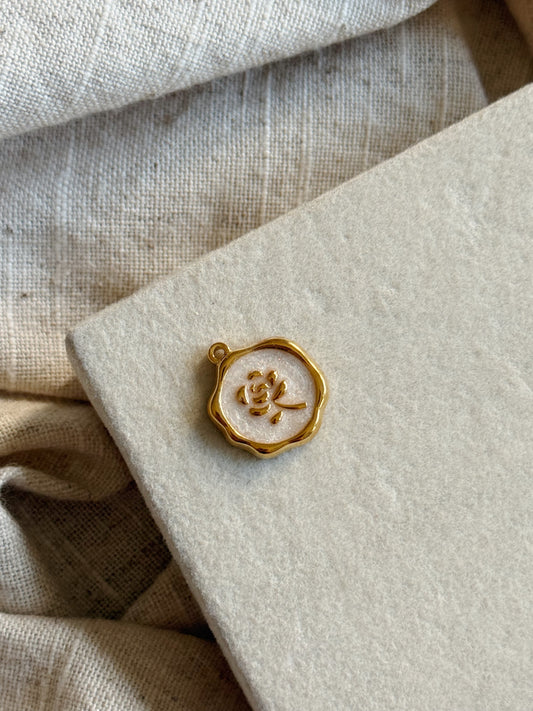 Round Rose Charm
