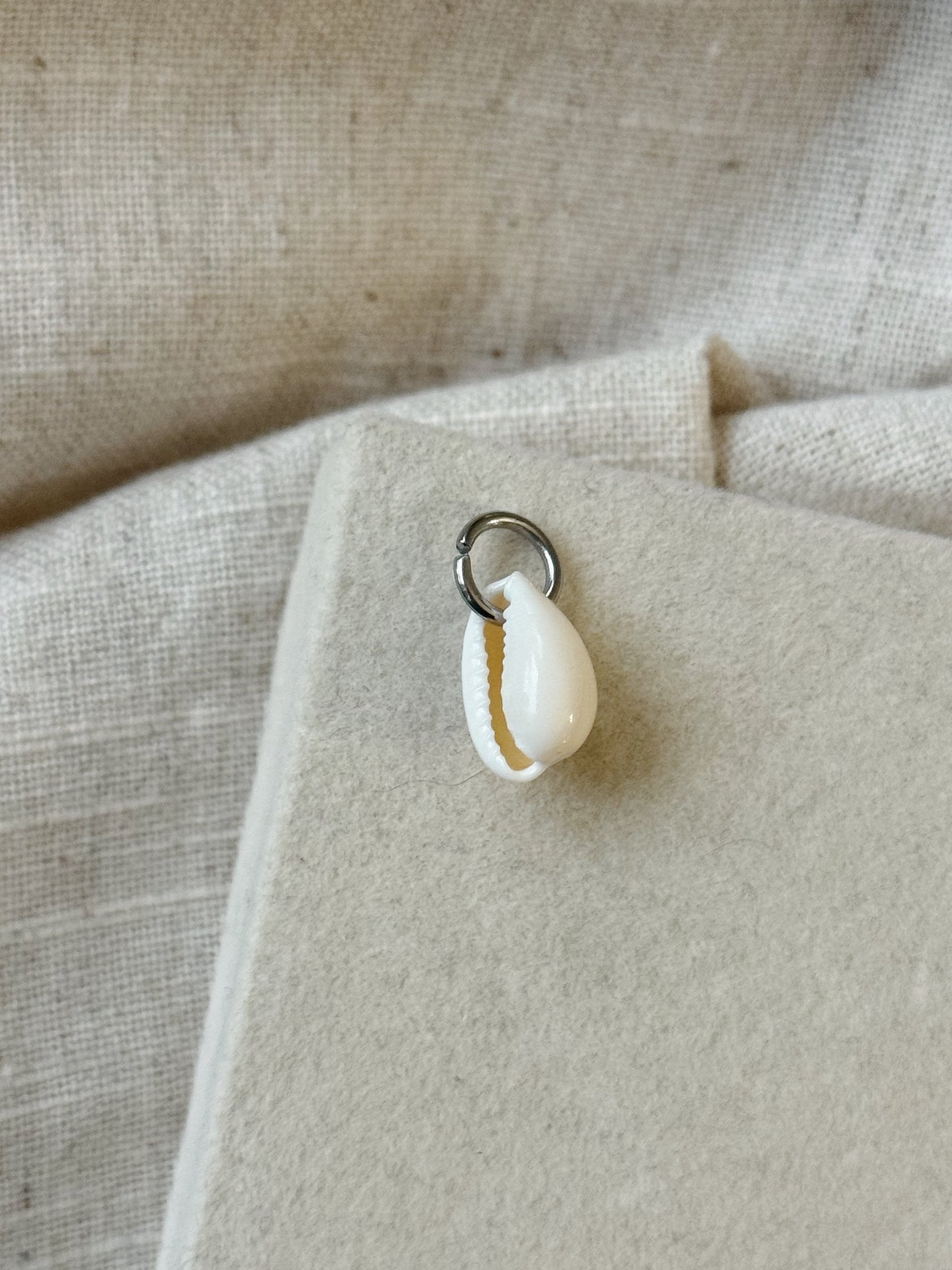 Silver White Shell Charm