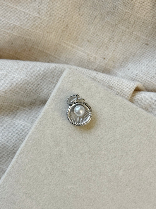 Silver Pearl Shell Charm