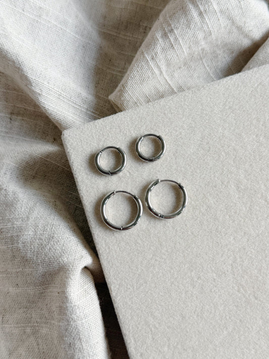 Silver Essential Hoops