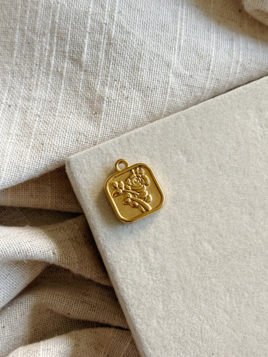 Square Floral Charm