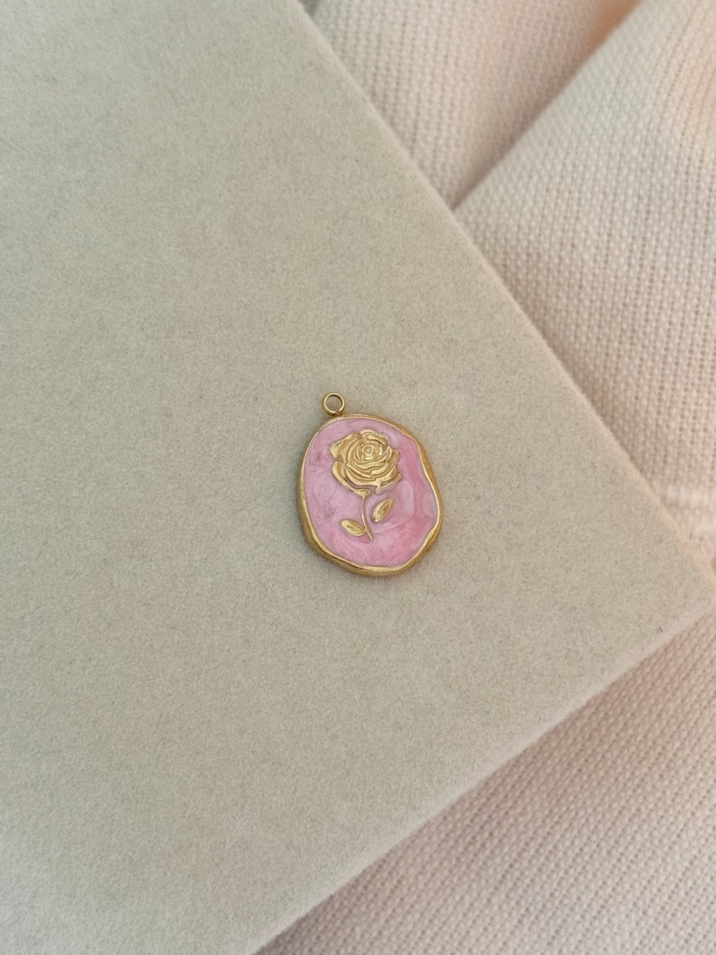 Pink Rose Charm