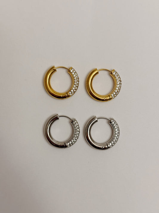 Pave Hoop Earrings